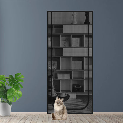 Zipper Door Screen Anti-cat PPT Nano Door Curtain Up Opening & Left Opening Shape Anti-mosquito Mesh Screen for Pet Living Room