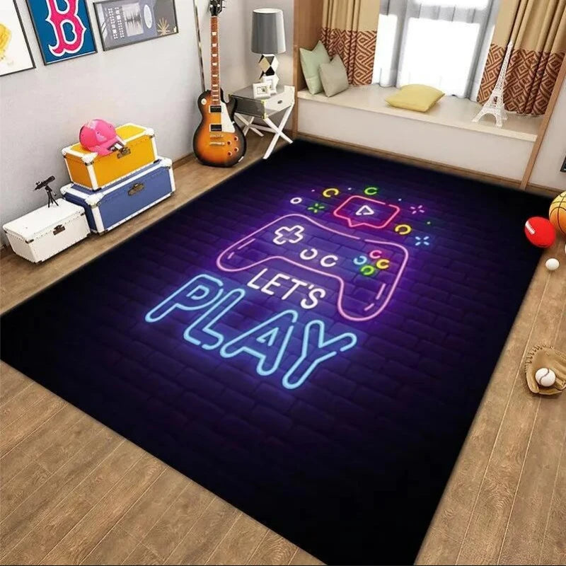 Modern Colorful Gaming Themed Floor Rug