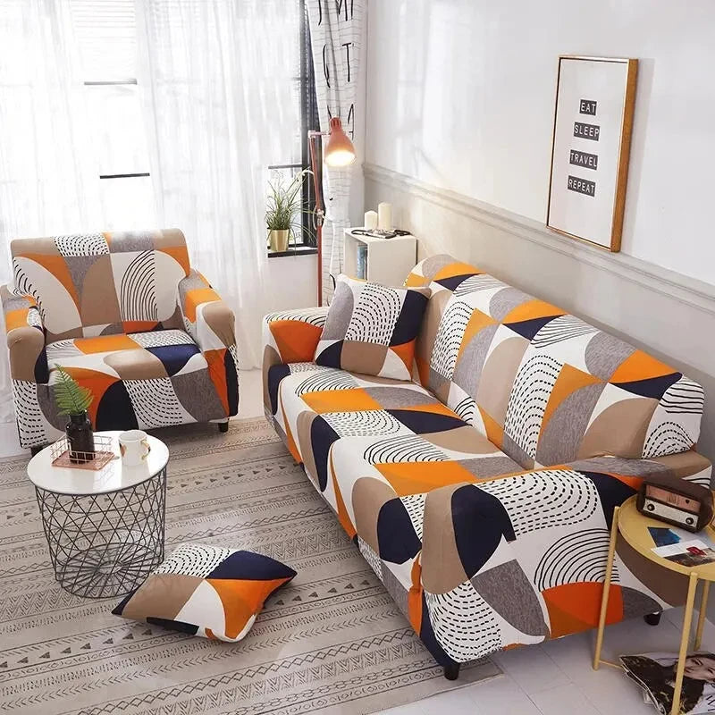 Multi-Person Elastic Sofa Cover Set with Pillowcases & Anti-Slip Design