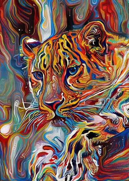 Abstract Animals Lion Tiger Cat Colour Canvas Painting Retro Art Home Wall Decoration Pictures Living Bedroom Quality Posters
