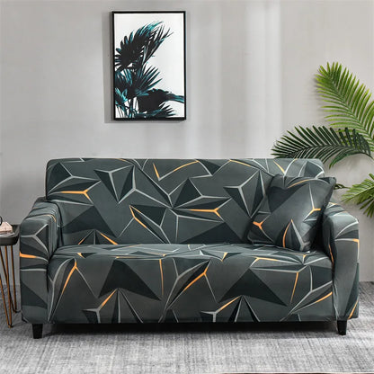 Floral Printed Stretch Sofa Cover with Elastic Band
