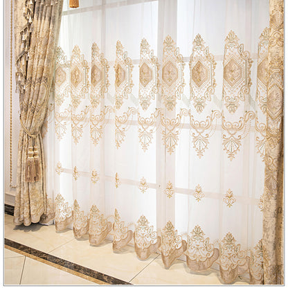 European Chenille Embroidery Luxury Curtains
