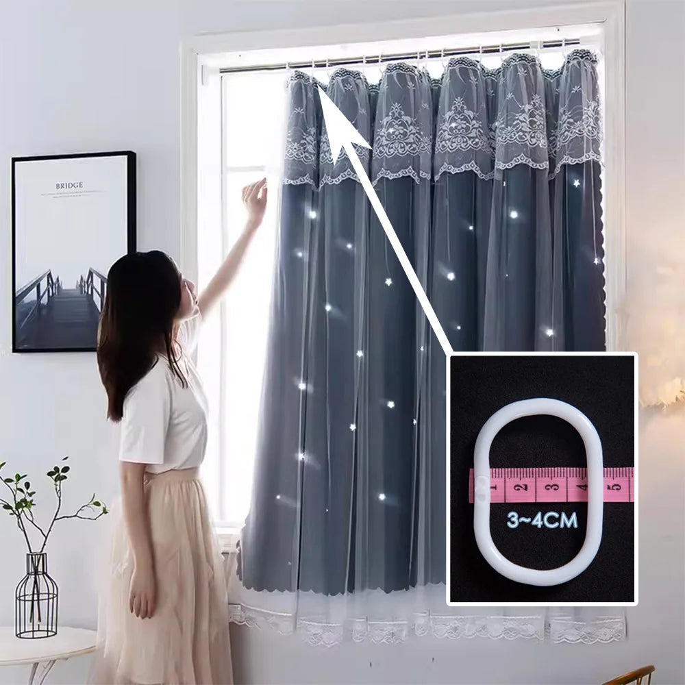 Star Blackout Curtains with Gauze