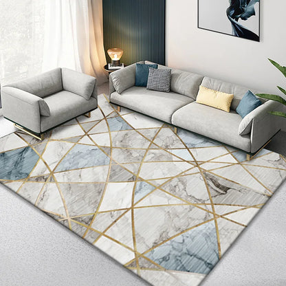 Nordic Marble Geometry Carpets for Living Room Light luxury Large area Home Decor rugs Bedroom Non-slip soft Floor Mats Washable