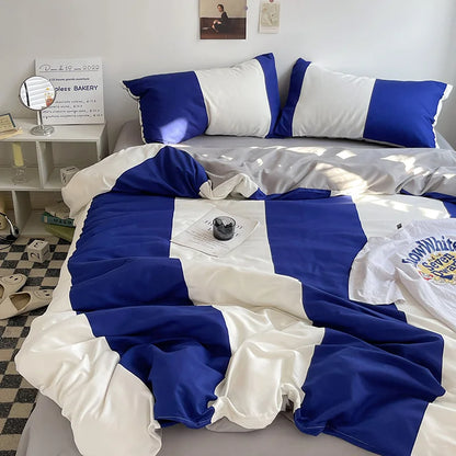 Stripe Comforter Set with Pillowcase & Bed Sheet