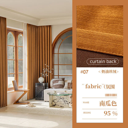 Custom Size Super Soft Chenille High Blackout Curtains for Bedroom Living Room Romantic Colors Three-dimensional Texture