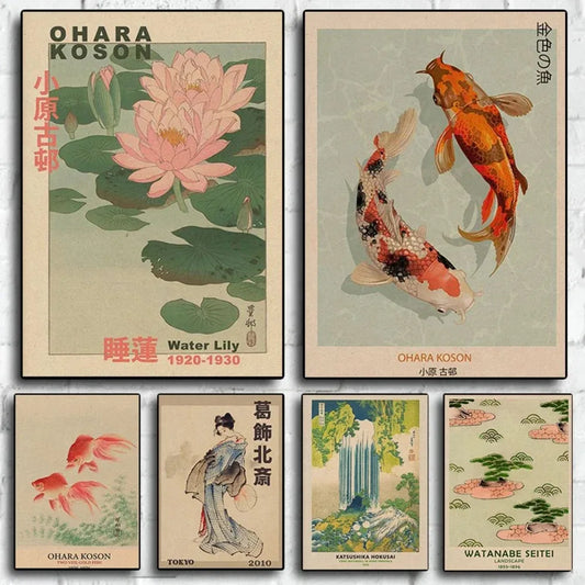 Vintage Japanese Art Poster for Home Decor
