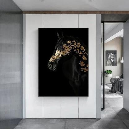 Modern Animals Horse Black and White Horse Posters, Prints Wall Art Pictures Canvas Painting, for Living Room Home Decoration