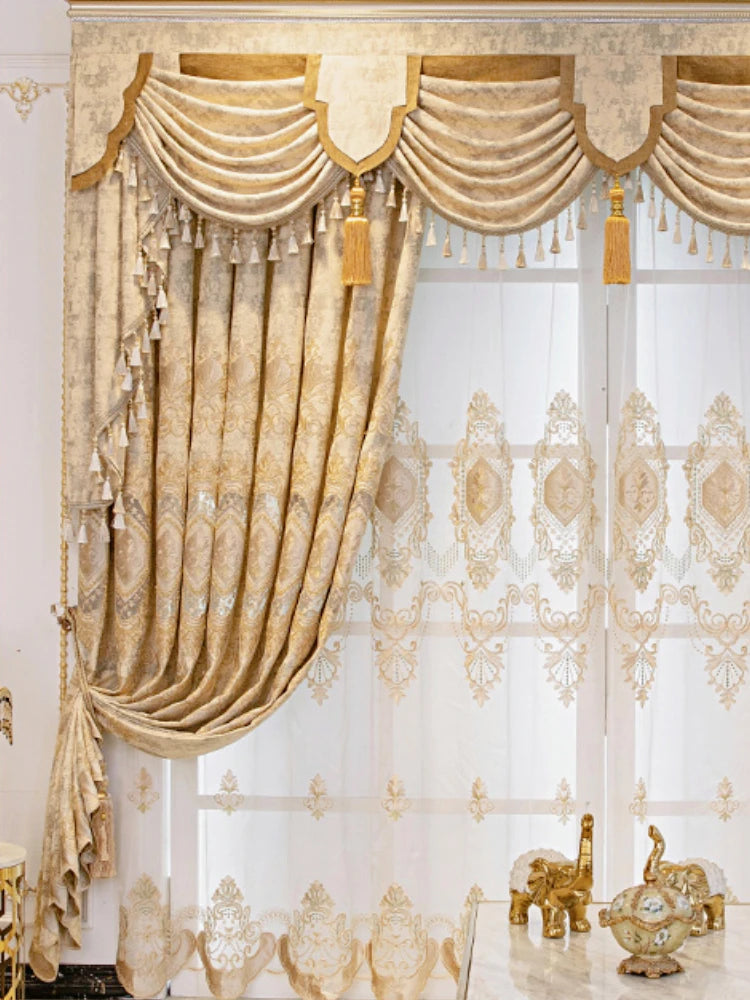 European Chenille Embroidery Luxury Curtains