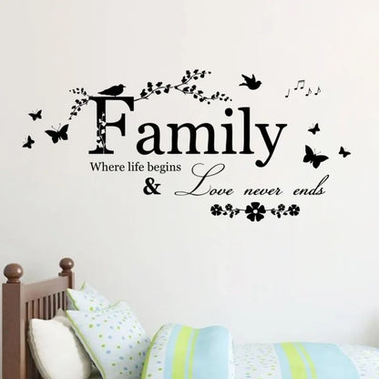 Family Love Never Ends Wall Decal