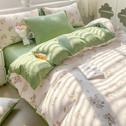 100% Washed Floral Bedding Set