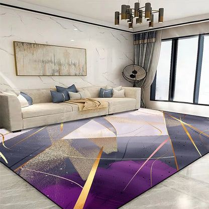 Modern Golden Geometric Non-slip Area Rug
