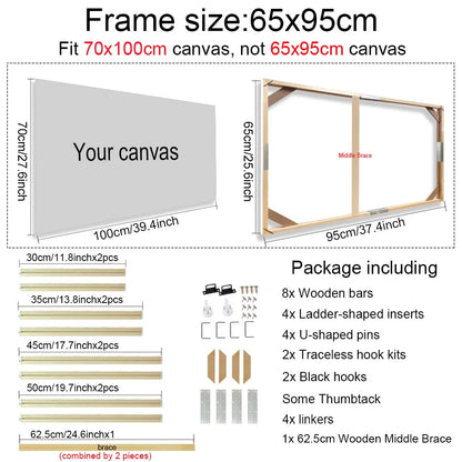 30x40 40x60 50x70cm Canvas Frame Wooden Frames Wooden Photo Oil Painting Canvas Diamond Painting Frames Canvas Wood Wall Frame