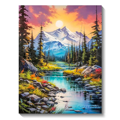 5D Diamond Art Painting Aurora Landscape Mosaic Embroidery Cross Stitch Kit Full Round Rhinestone Diy Wall Home Decor Gift