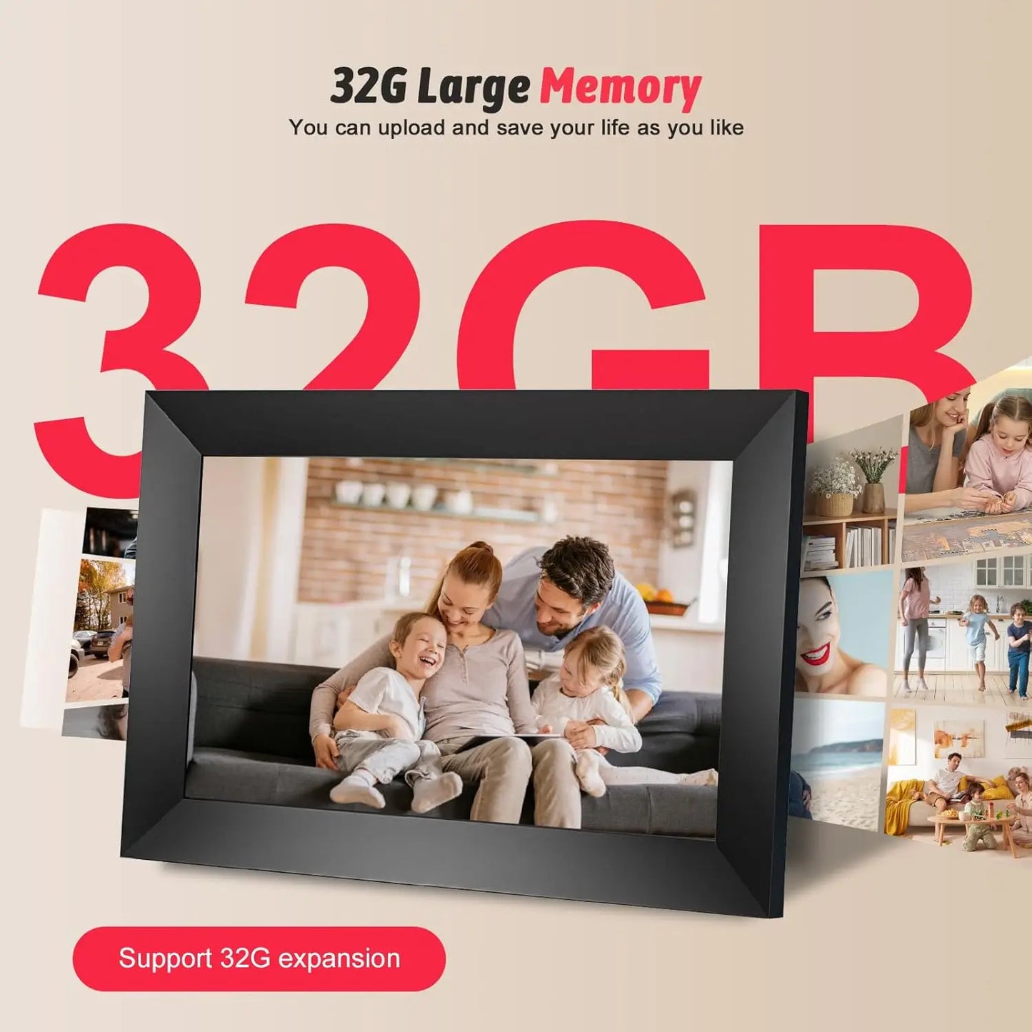 FANGOR Frameo 10.1" WiFi Digital Picture Frame 32GB HD IPS Touchscreen Auto-Rotate Instant Photo Sharing