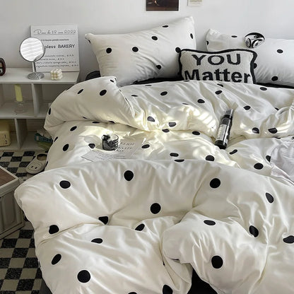 Stripe Comforter Set with Pillowcase & Bed Sheet