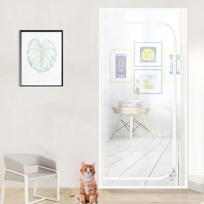 Zipper Door Screen Anti-cat PPT Nano Door Curtain Up Opening & Left Opening Shape Anti-mosquito Mesh Screen for Pet Living Room