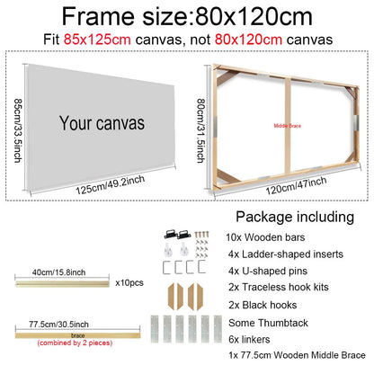 30x40 40x60 50x70cm Canvas Frame Wooden Frames Wooden Photo Oil Painting Canvas Diamond Painting Frames Canvas Wood Wall Frame