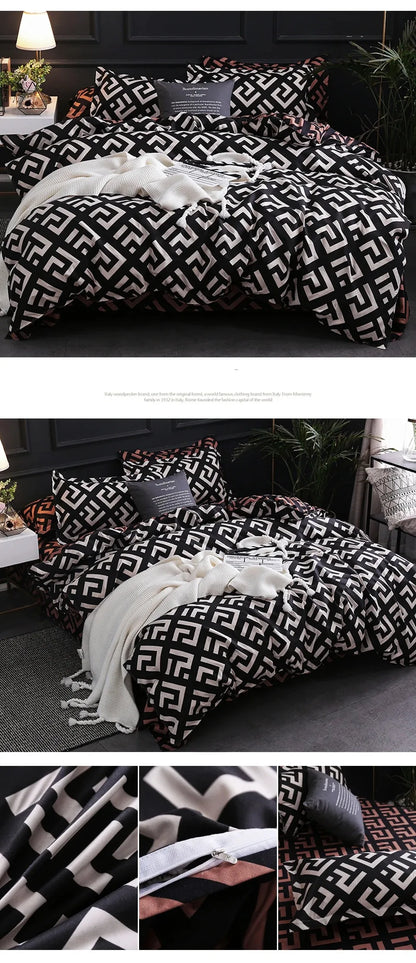 Luxury Black Comforter Set with Pillowcases