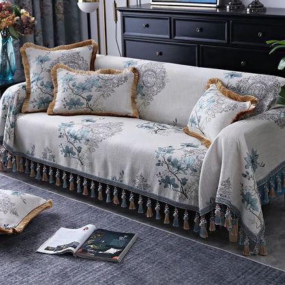 Throw Blanket Cotton Sofa Cover With Tassel Dust Anti-cat Scratch Protection Cover Sofa Blanket Full Four Season Throw Blanket