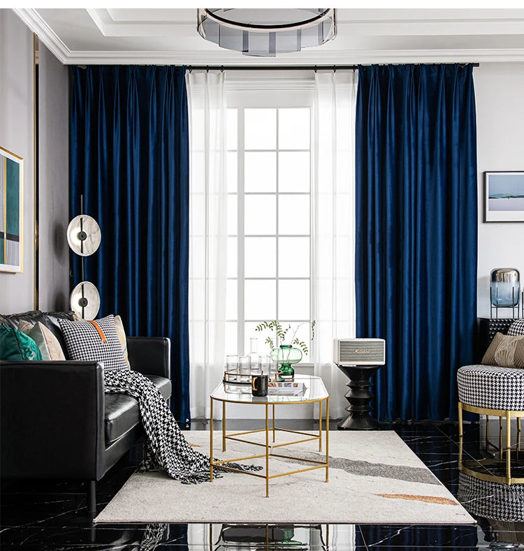 Luxury Royal Blue Velvet Curtains