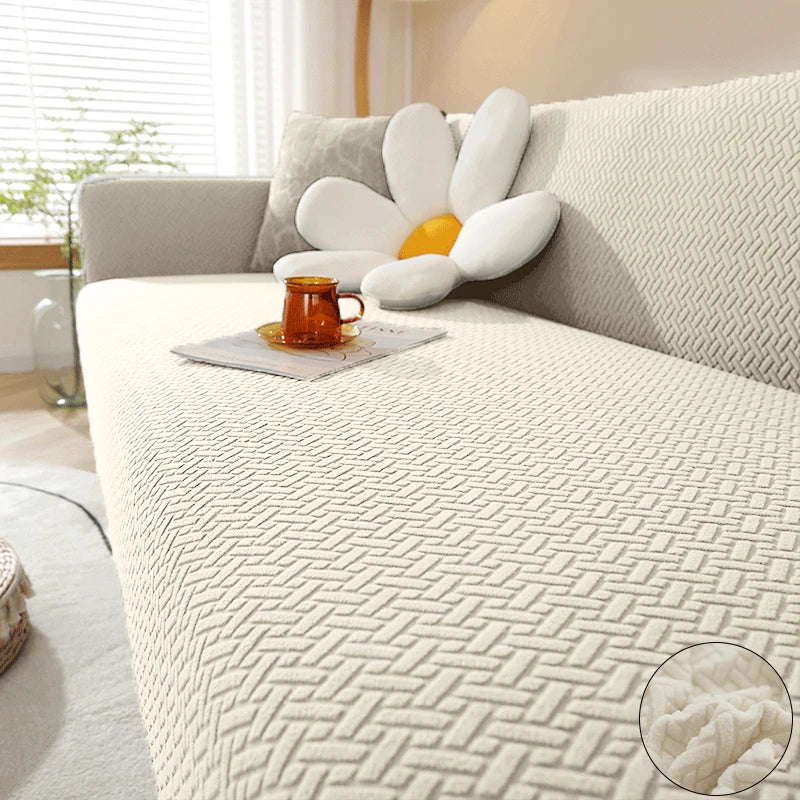 Jacquard Sofa Cover For Living Room Elastic Thick Jacquard Sofa Cover For Sofa L-shaped Corner Sofa Covers 1/2/3/4/5 Seater