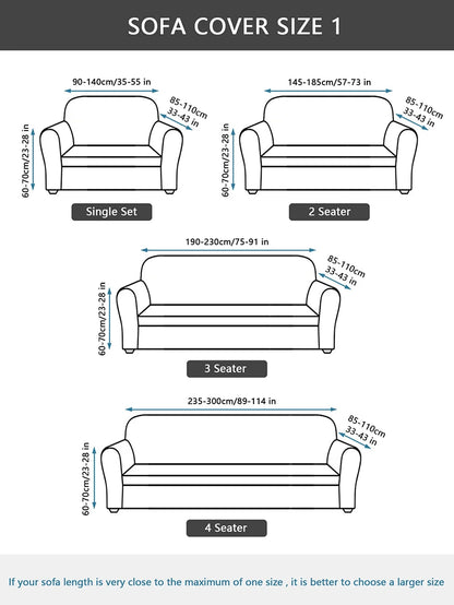 Floral Printed Stretch Sofa Cover with Elastic Band