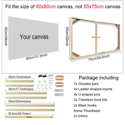 30x40 40x60 50x70cm Canvas Frame Wooden Frames Wooden Photo Oil Painting Canvas Diamond Painting Frames Canvas Wood Wall Frame