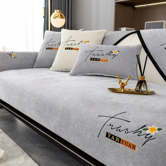 Modern Luxury High-end Sofa Cushion Four Seasons Universal Slipcover Antislip Sofa Pad Upscale Sitting Cover Carpet Protection