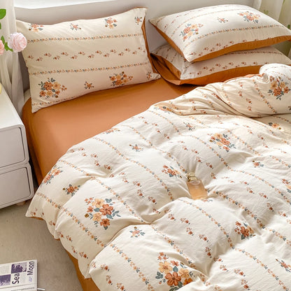 100% Washed Floral Bedding Set