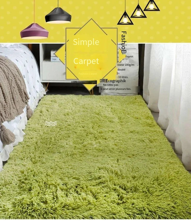 Nordic Minimalist Silk Wool Non-Slip Rug