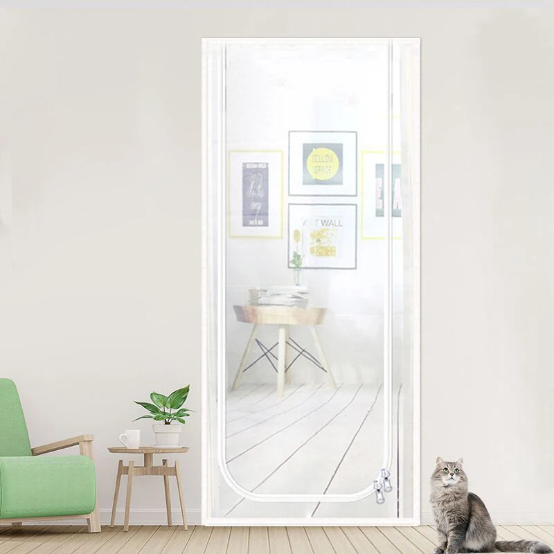 Zipper Door Screen Anti-cat PPT Nano Door Curtain Up Opening & Left Opening Shape Anti-mosquito Mesh Screen for Pet Living Room