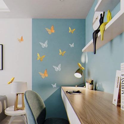 12Pcs 3D Hollow Butterfly Wall Stickers