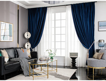 Luxury Royal Blue Velvet Curtains