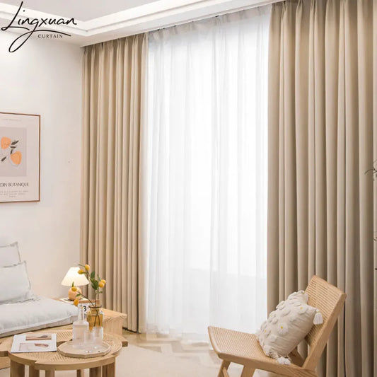 Modern Blackout Curtains For Living Room Window Thick Curtain For Bedroom Cloth Fabric Ready Made Drapes Blinds High Shading 95%