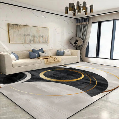 Modern Golden Geometric Non-slip Area Rug