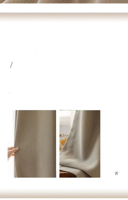 Custom Beige Chenille Luxury Curtains