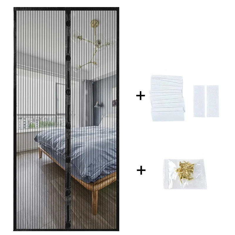 Automatic Closing Door Mesh Curtain Anti Mosquito Netting Door Screen Universal Magnetic Mesh Curtain Ventilation Dustproof Net