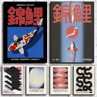 Classic Abstract Japanese Vintage Canvas Art