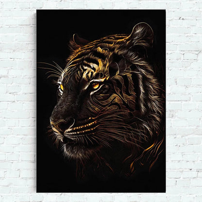 Black And Gold Animals Poster Home Office Wall Bedroom Living Room Kitchen Decoration Painting