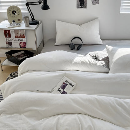 3pcs Duvet Cover Black Fashion Bedding Set for Men Grey Comforter Cover Microfiber Solid Color Quilt Cover with 2 Pillowcases