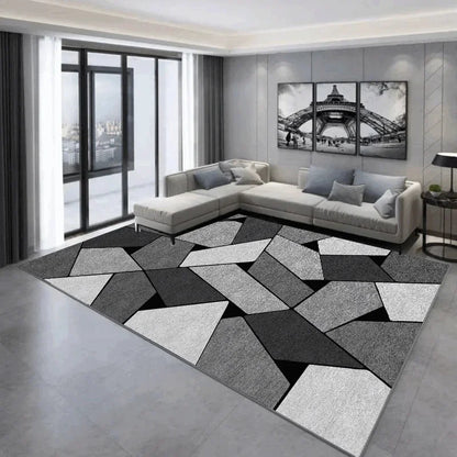 VIKAMA Scandinavian Geometric Modern Crystal Pile Sofa Bathroom Bedside Back Dirty Resistant Anti-Slip Machine Washable Rugs
