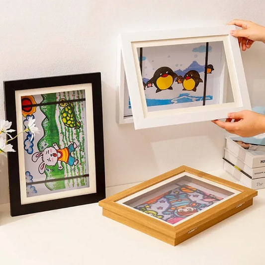 Simple Wooden Flap Photo Frame A4