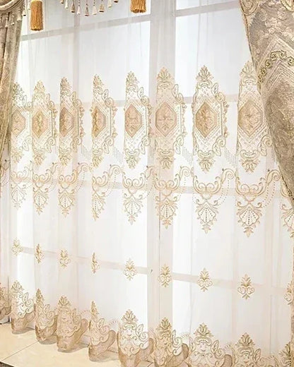 European Chenille Embroidery Luxury Curtains