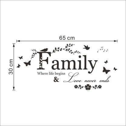Family Love Never Ends Wall Decal