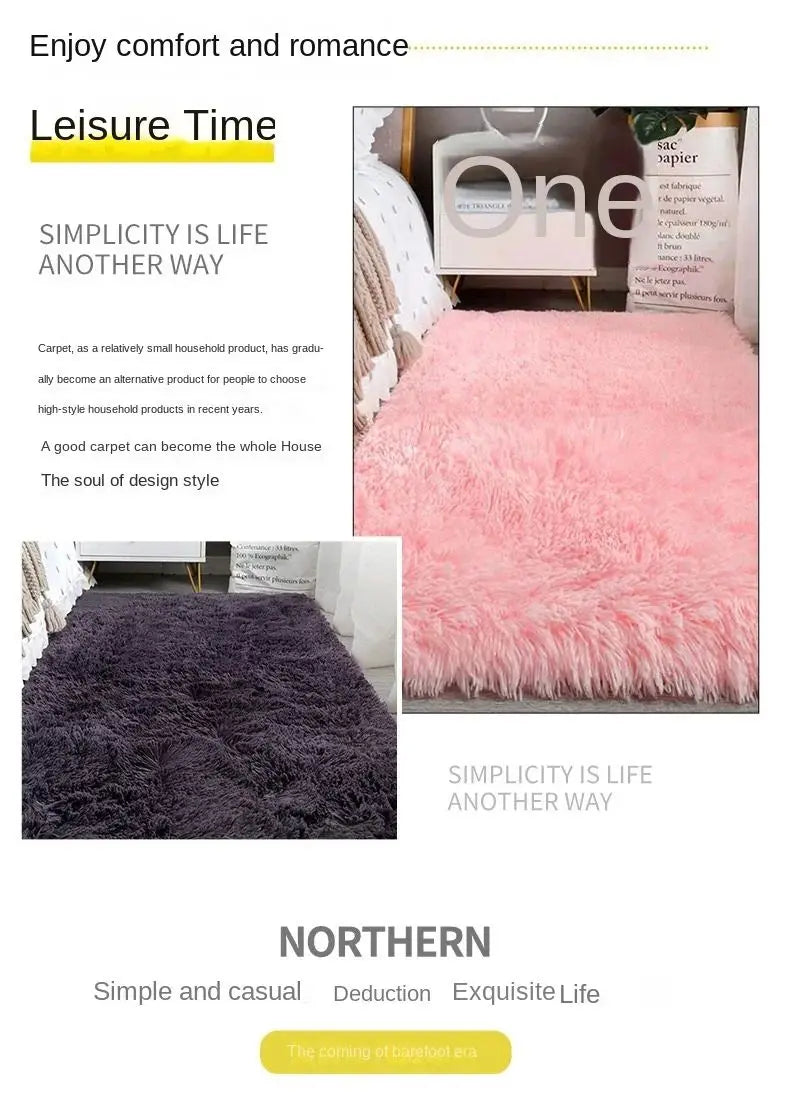 Nordic Minimalist Silk Wool Non-Slip Rug