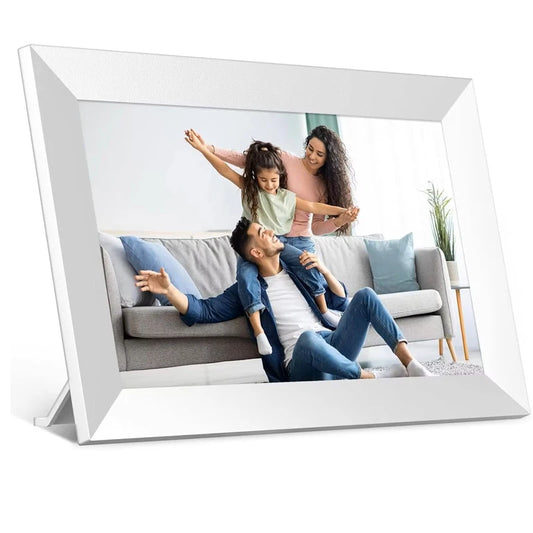 FRAMEO Digital Photo Frame WiFi 32GB 10.1 Inch 1280x800 IPS Touch Screen Digital Picture Frame Easy Setup Share Photo or Video