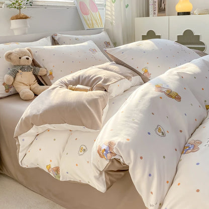 100% Washed Floral Bedding Set