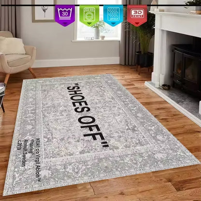 VIKAMA Shoes Off Shoes Room Hypebeast Living Room Bedroom Kitchen Bathroom Lightweight Rugs Washable Carpet Mat Home Decor
