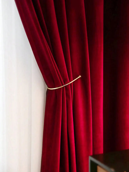 1PC Thicken Solid Color Curtain European Style Italian Material Soft Warm and Thick Floor-Length Rod Pocket Suitable